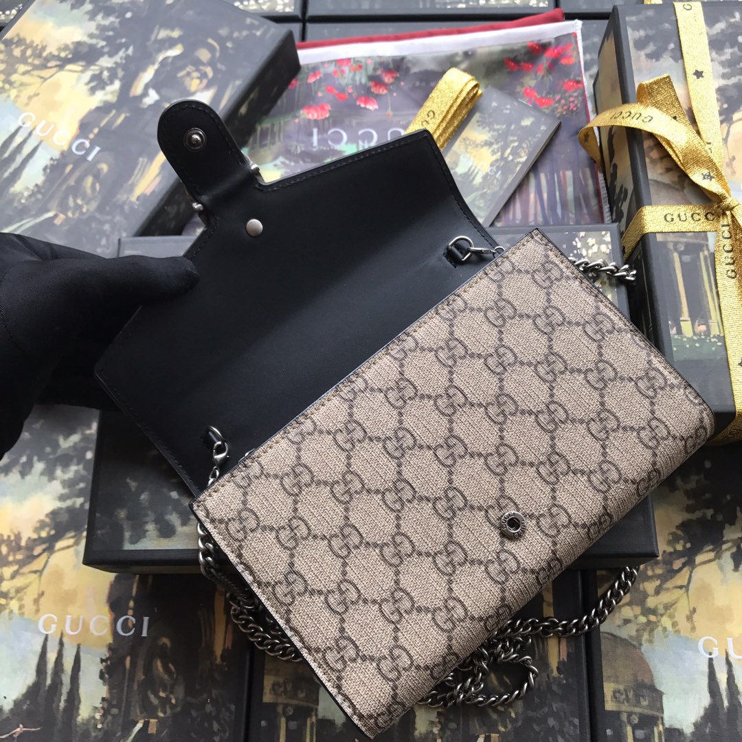 401231 Dionysus GG Supreme chain wallet, GUCCI Chain Wallets for Women