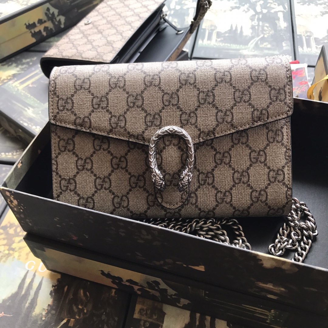 401231 Dionysus GG Supreme chain wallet, GUCCI Chain Wallets for Women