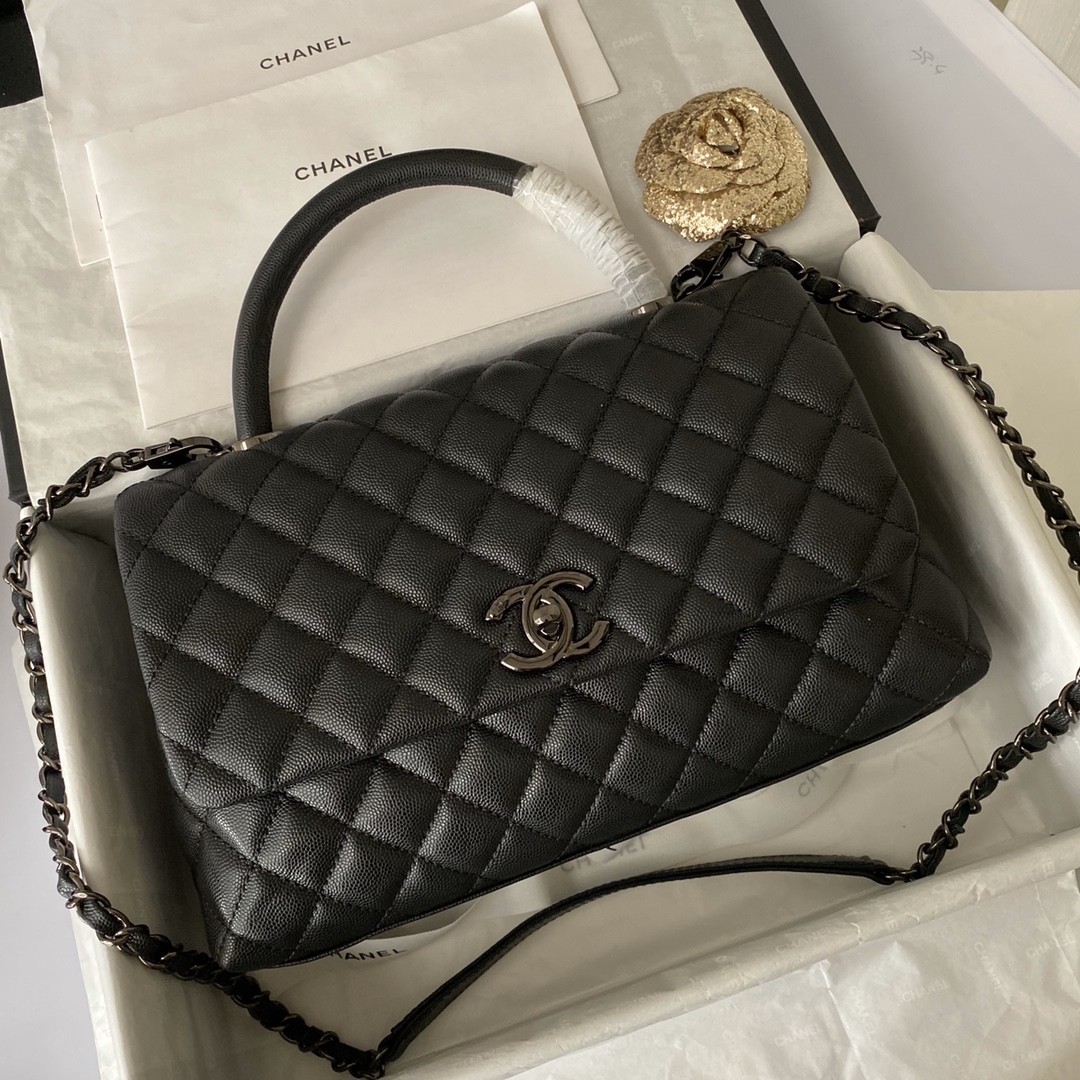 Flap Bag with Top Handle, CHANEL Handbags