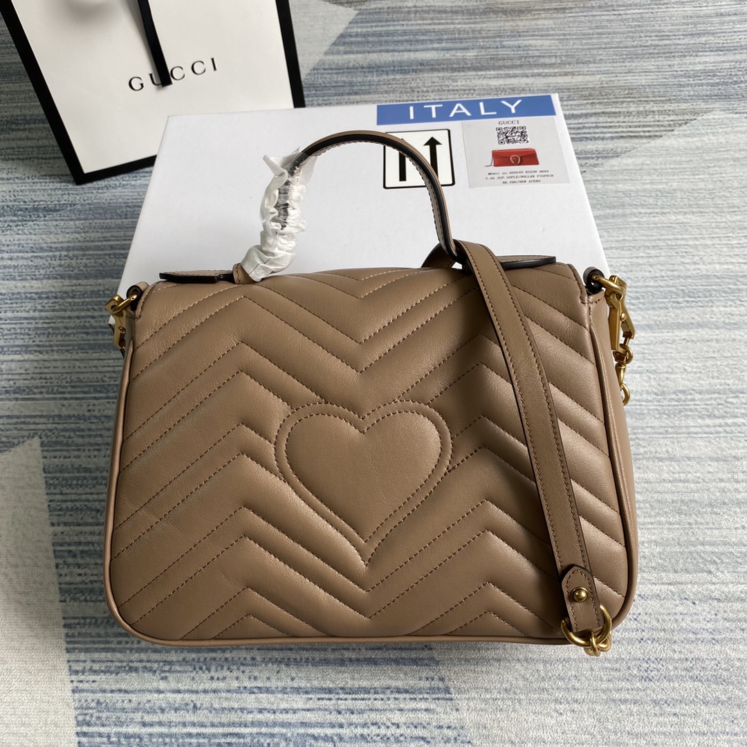 498110 GG Marmont small top handle bag, GUCCI Top Handle Bags for Women
