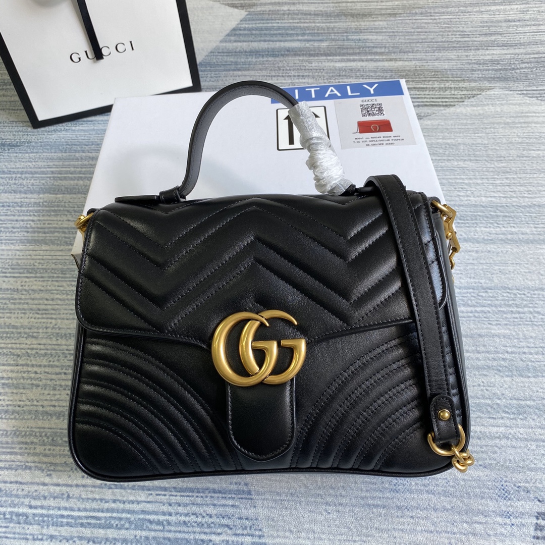 498110 GG Marmont small top handle bag, GUCCI Top Handle Bags for Women