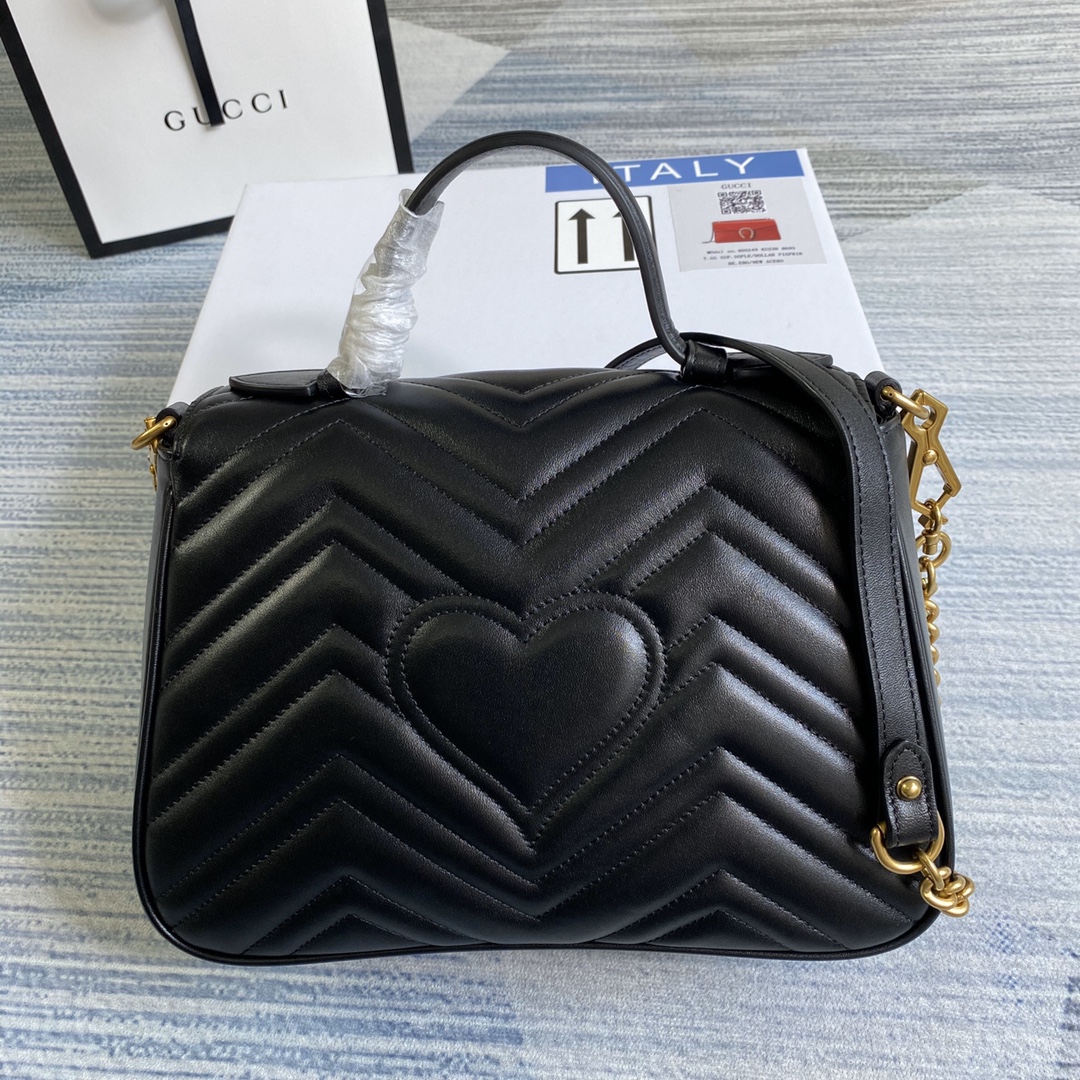 498110 GG Marmont small top handle bag, GUCCI Top Handle Bags for Women