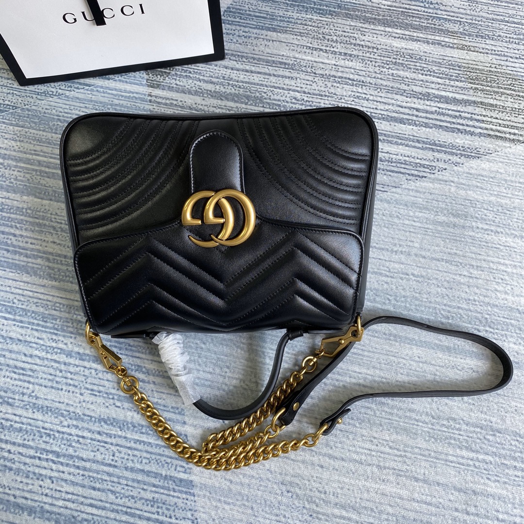 498110 GG Marmont small top handle bag, GUCCI Top Handle Bags for Women