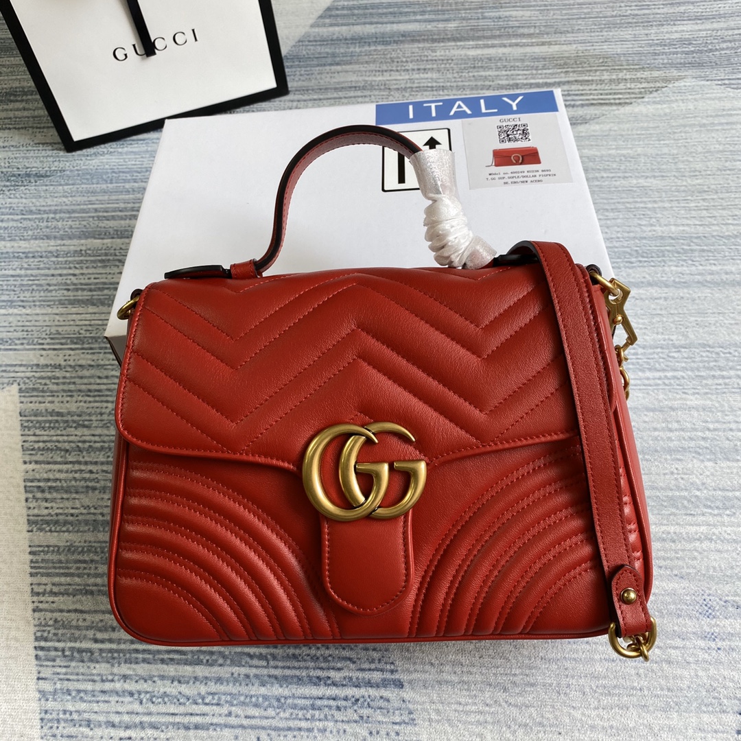 498110 GG Marmont small top handle bag, GUCCI Top Handle Bags for Women