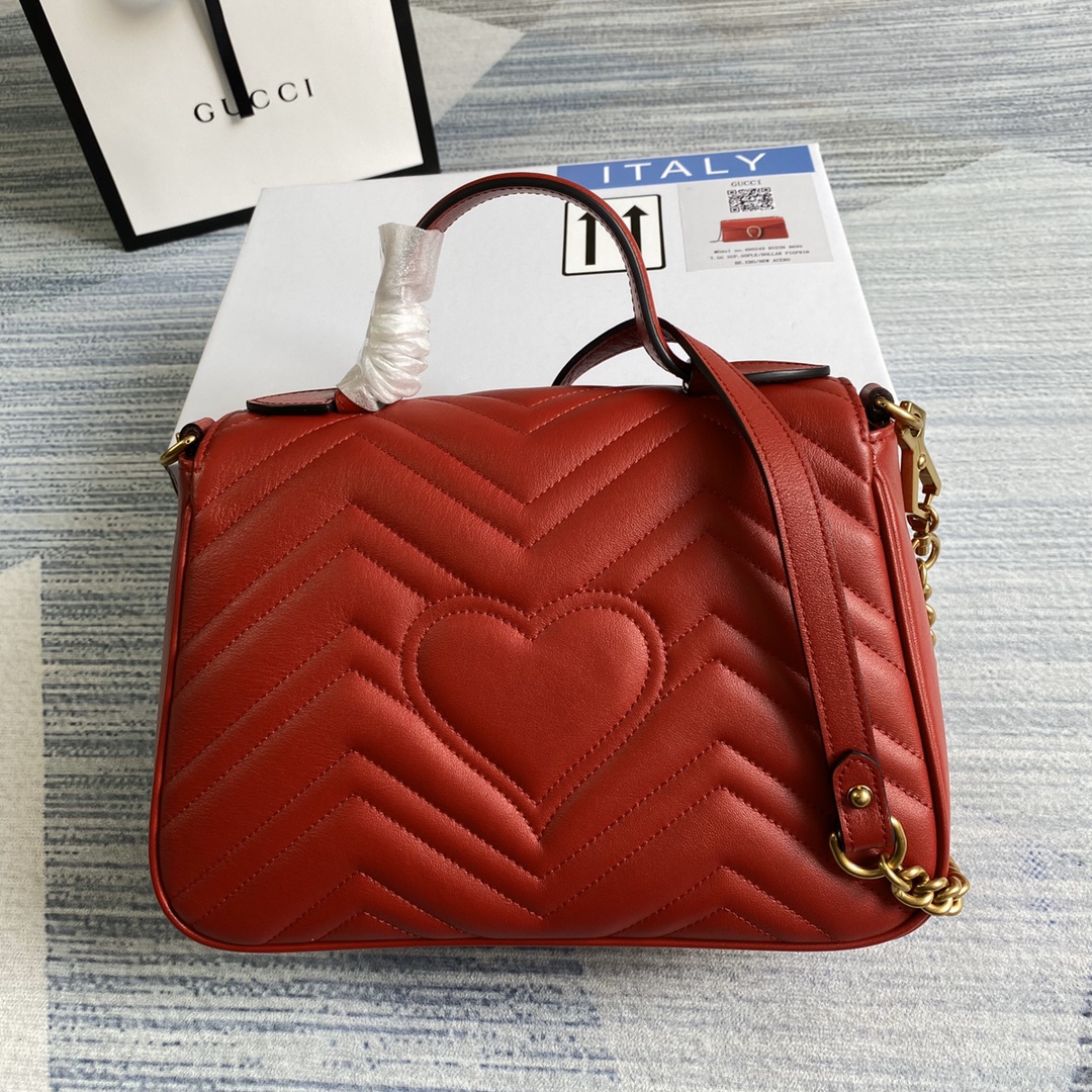 498110 GG Marmont small top handle bag, GUCCI Top Handle Bags for Women