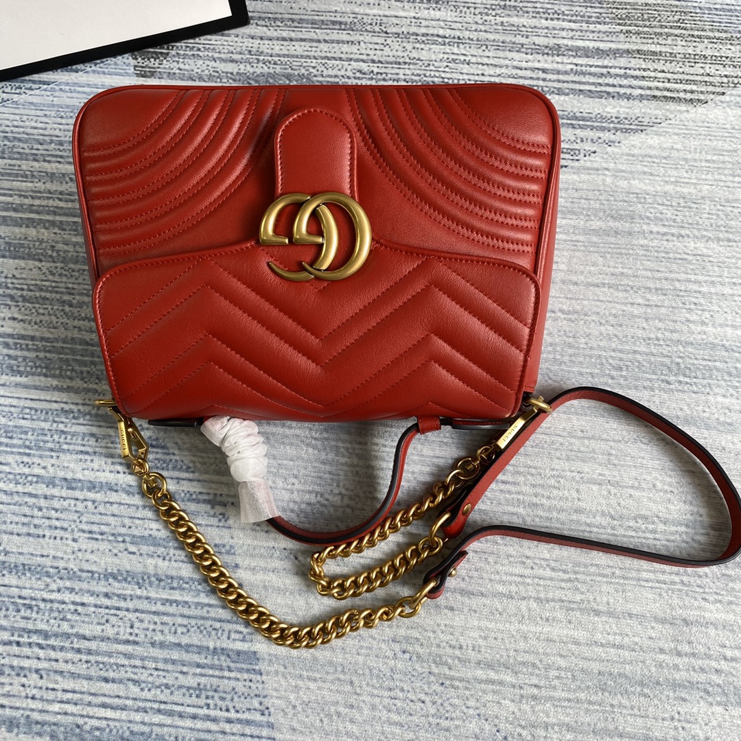 498110 GG Marmont small top handle bag, GUCCI Top Handle Bags for Women