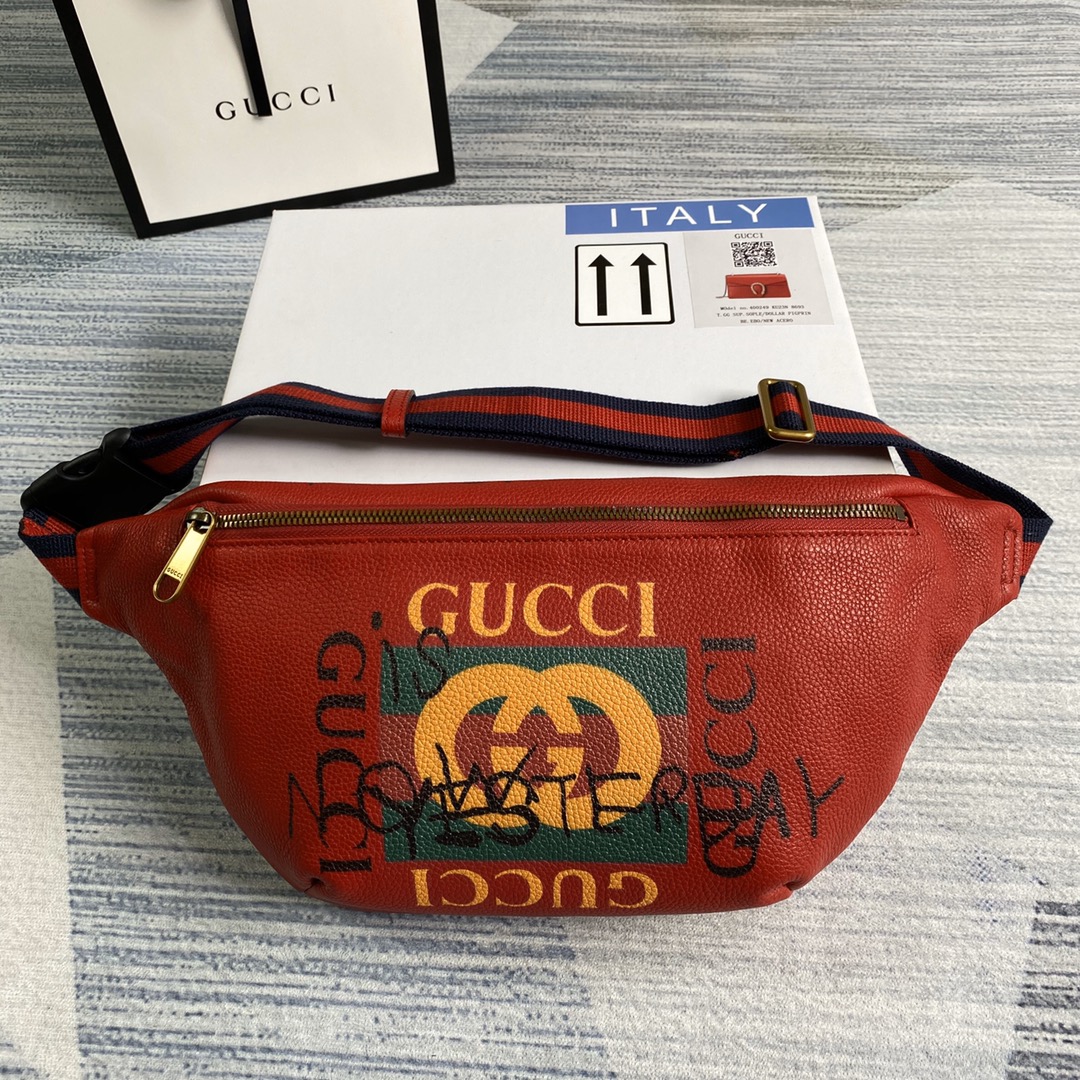 GUCCI Gucci Print leather belt bag, 493869 