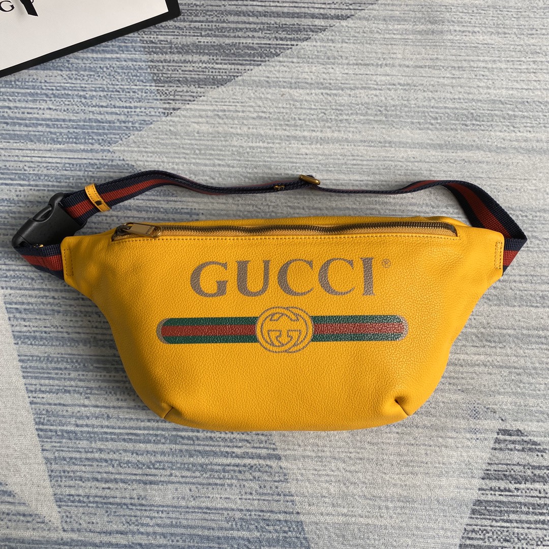 GUCCI Gucci Print leather belt bag, 493869