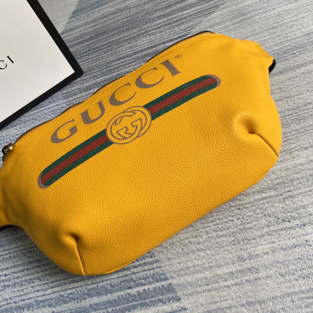 GUCCI Gucci Print leather belt bag, 493869
