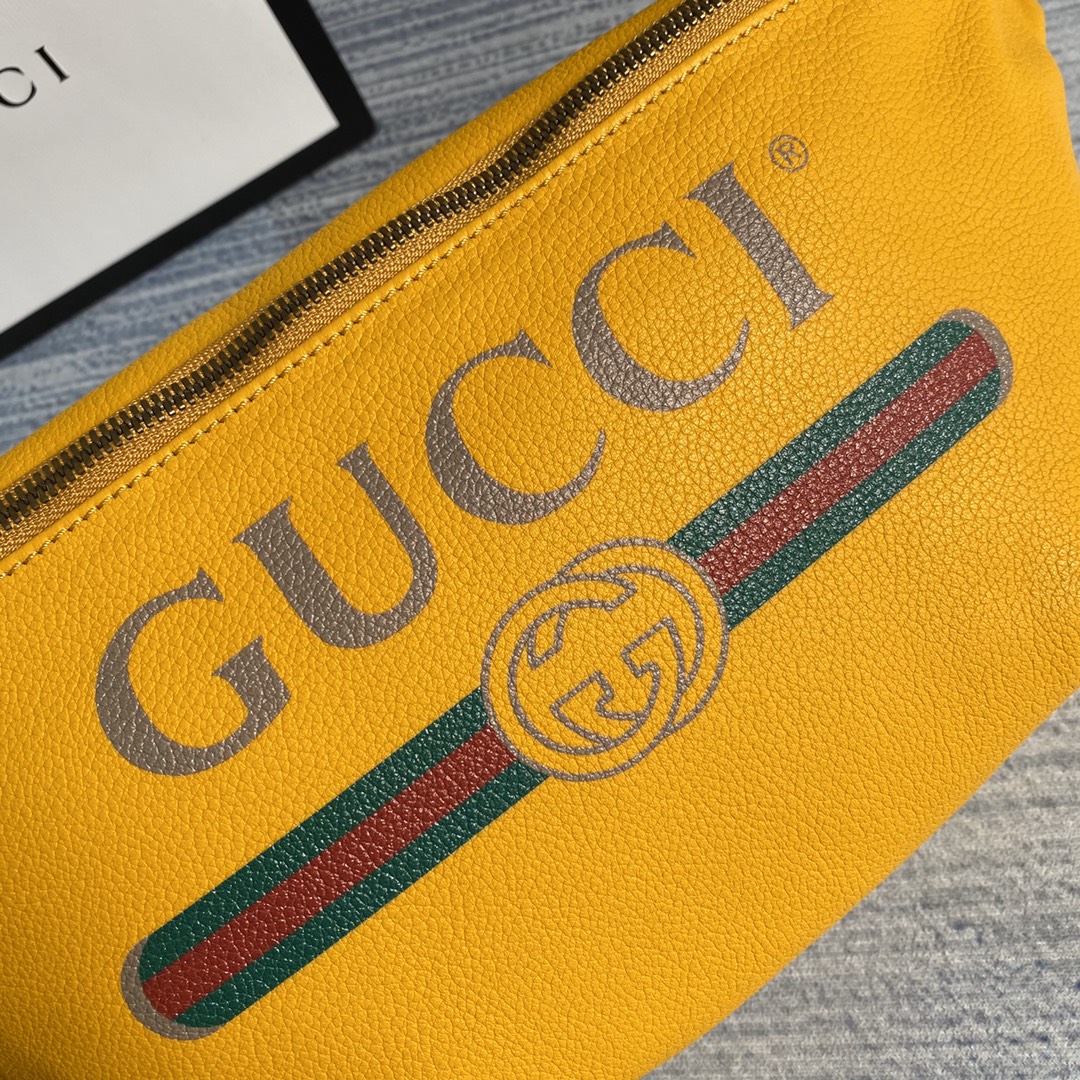GUCCI Gucci Print leather belt bag, 493869