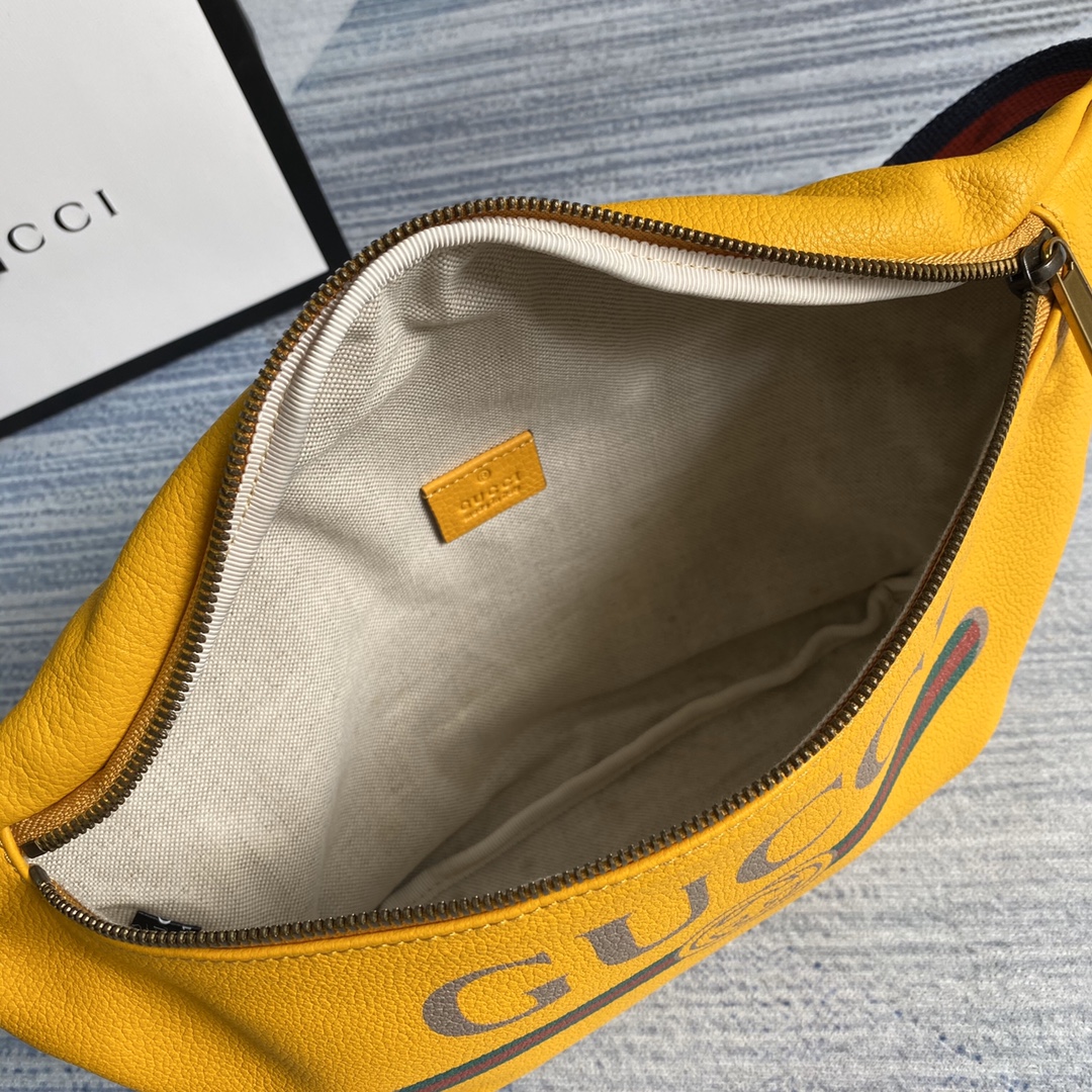 GUCCI Gucci Print leather belt bag, 493869