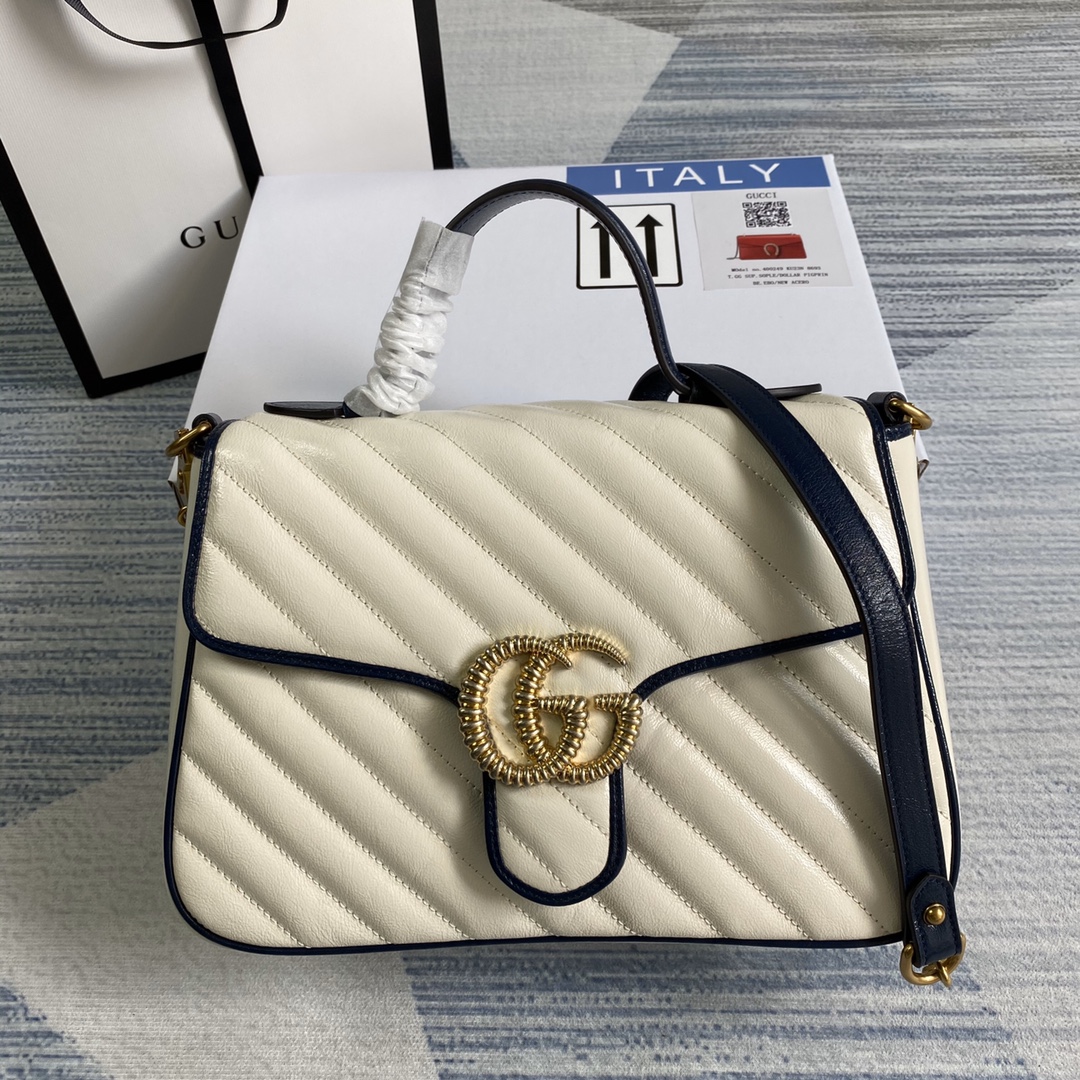 498110 GG Marmont small top handle bag, GUCCI Top Handle Bags for Women