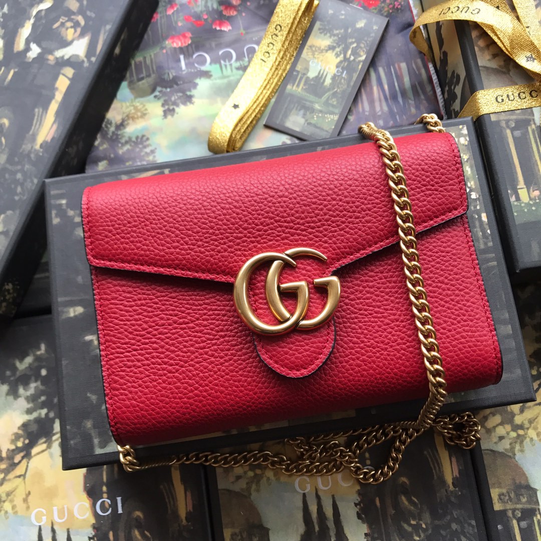 401232 GUCCI GG Marmont leather mini chain bag