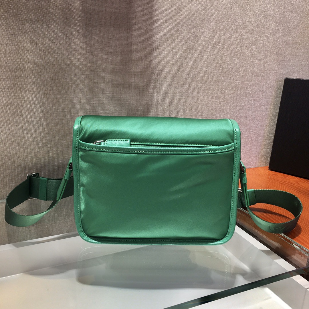 Nylon and Saffiano Leather Bag with Strap, 2VD034 Prada