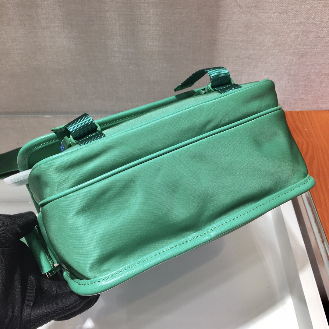 Nylon and Saffiano Leather Bag with Strap, 2VD034 Prada