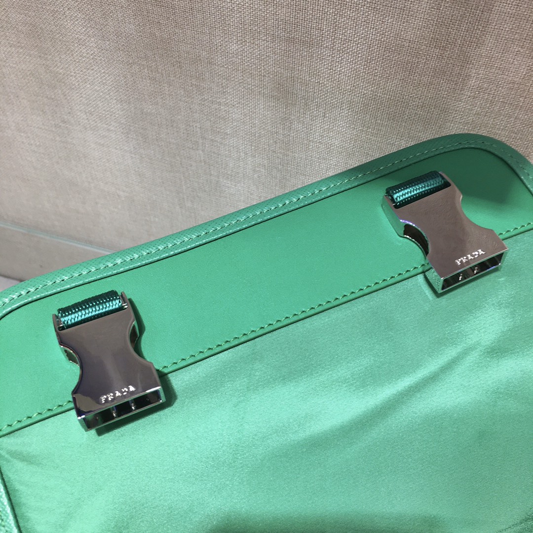 Nylon and Saffiano Leather Bag with Strap, 2VD034 Prada