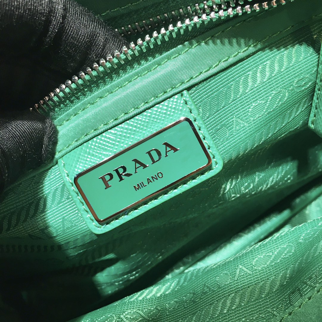 Nylon and Saffiano Leather Bag with Strap, 2VD034 Prada
