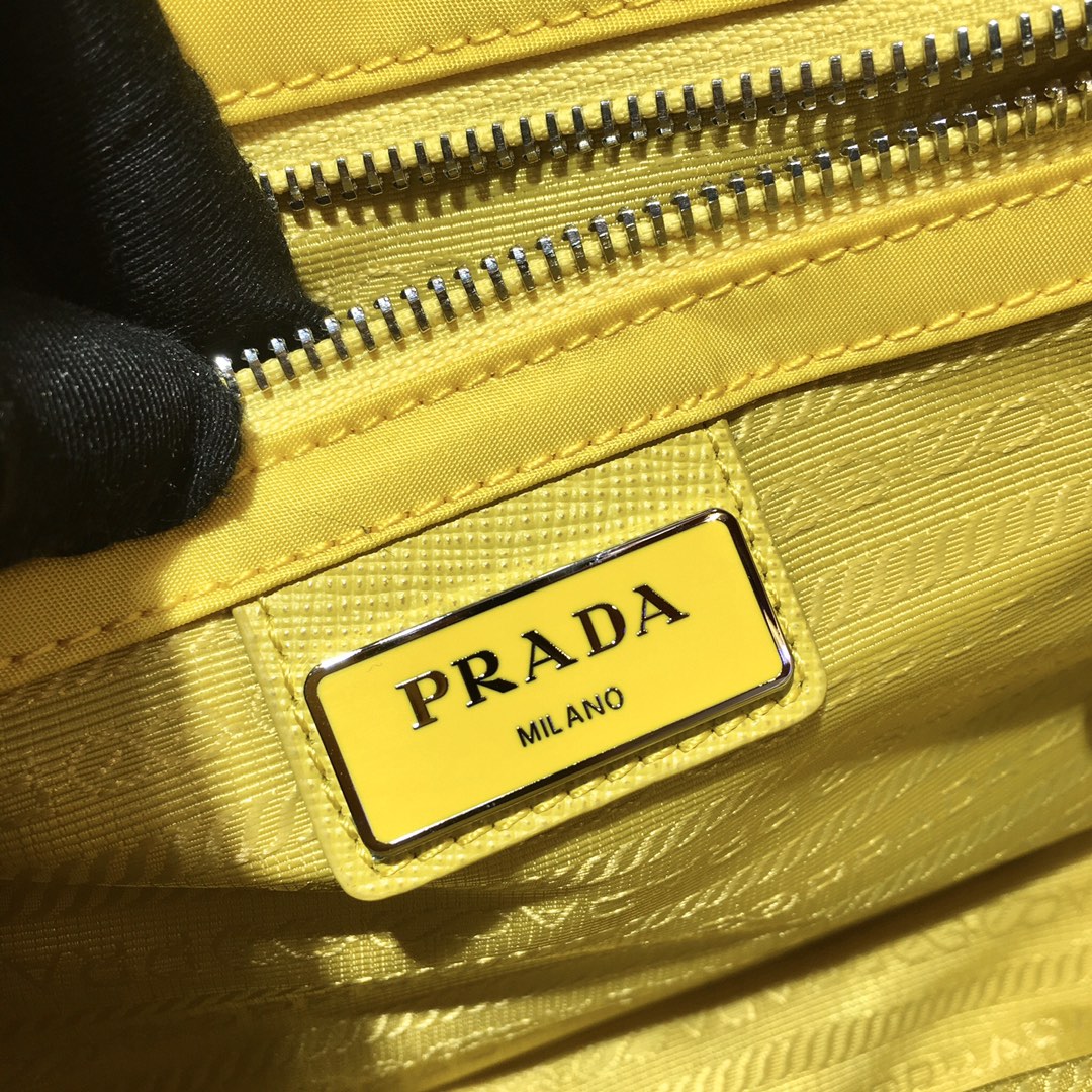 Nylon and Saffiano Leather Bag with Strap, 2VD034 Prada