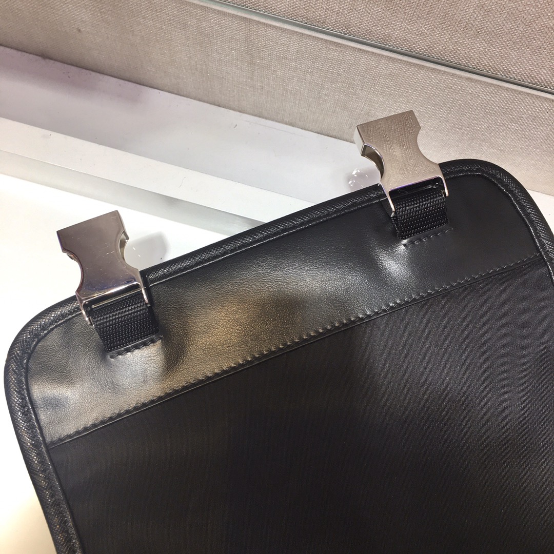 Nylon and Saffiano Leather Bag with Strap, 2VD034 Prada
