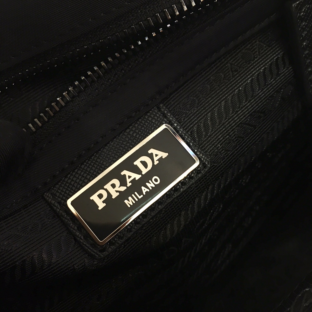Nylon and Saffiano Leather Bag with Strap, 2VD034 Prada