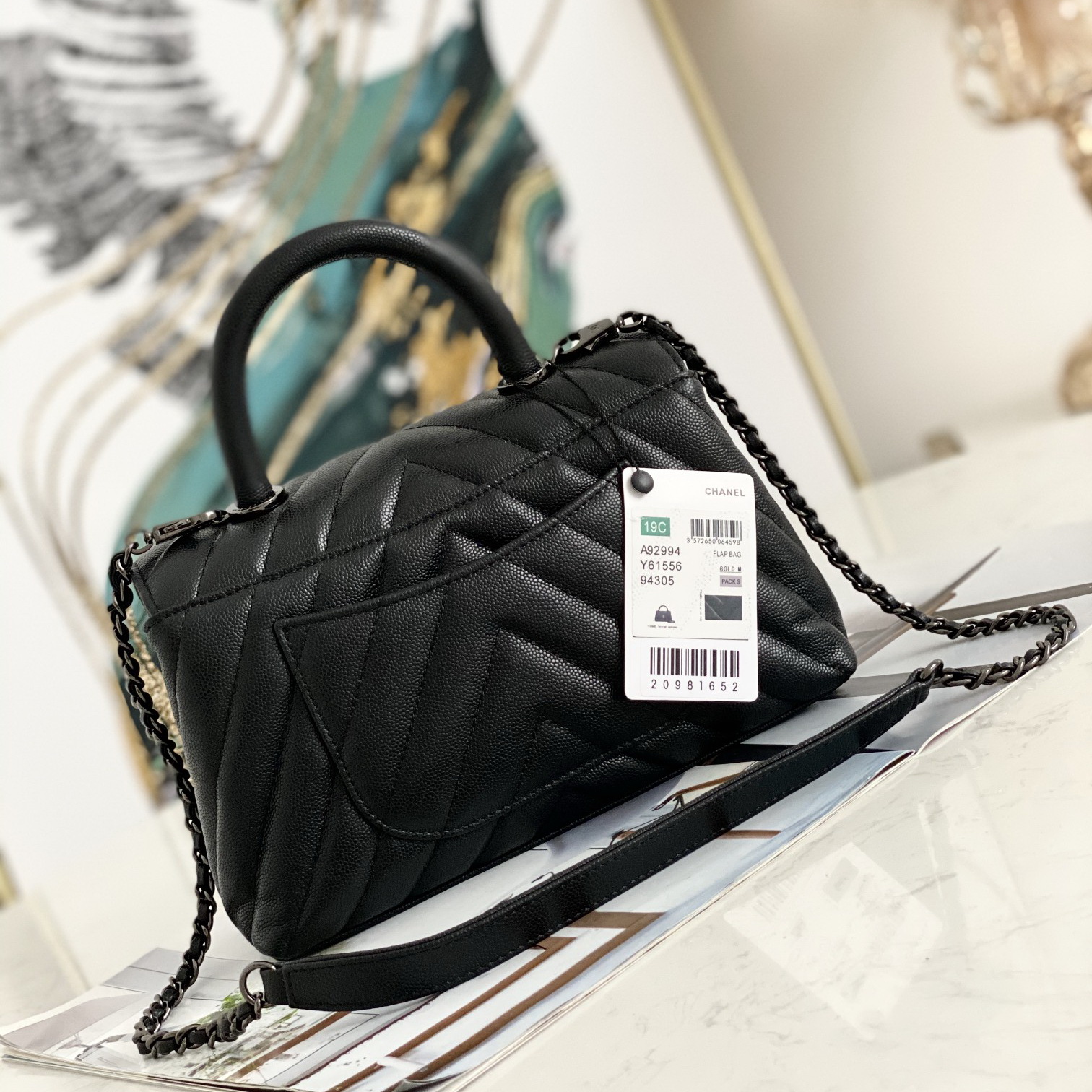 Small Flap Bag with Top Handle, CHANEL Handbags