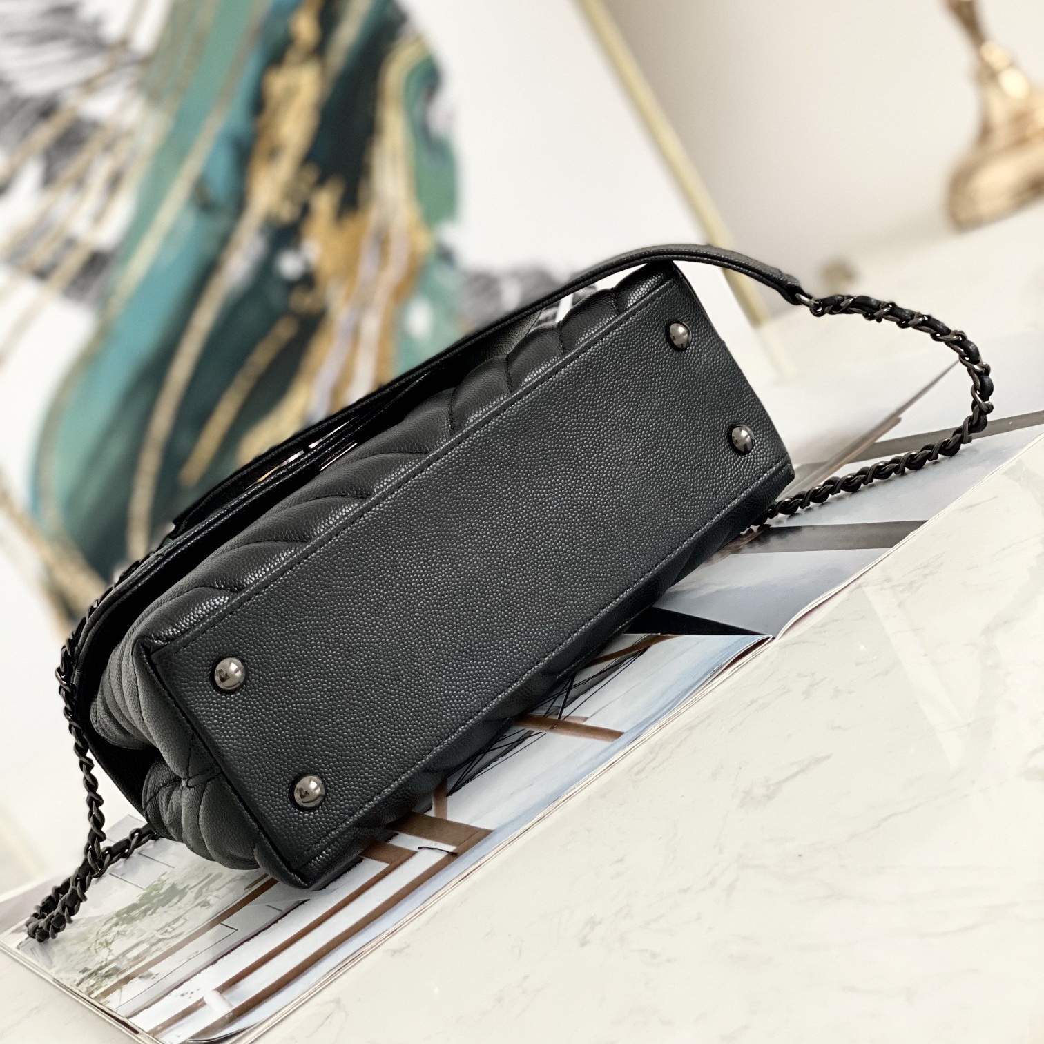 Small Flap Bag with Top Handle, CHANEL Handbags