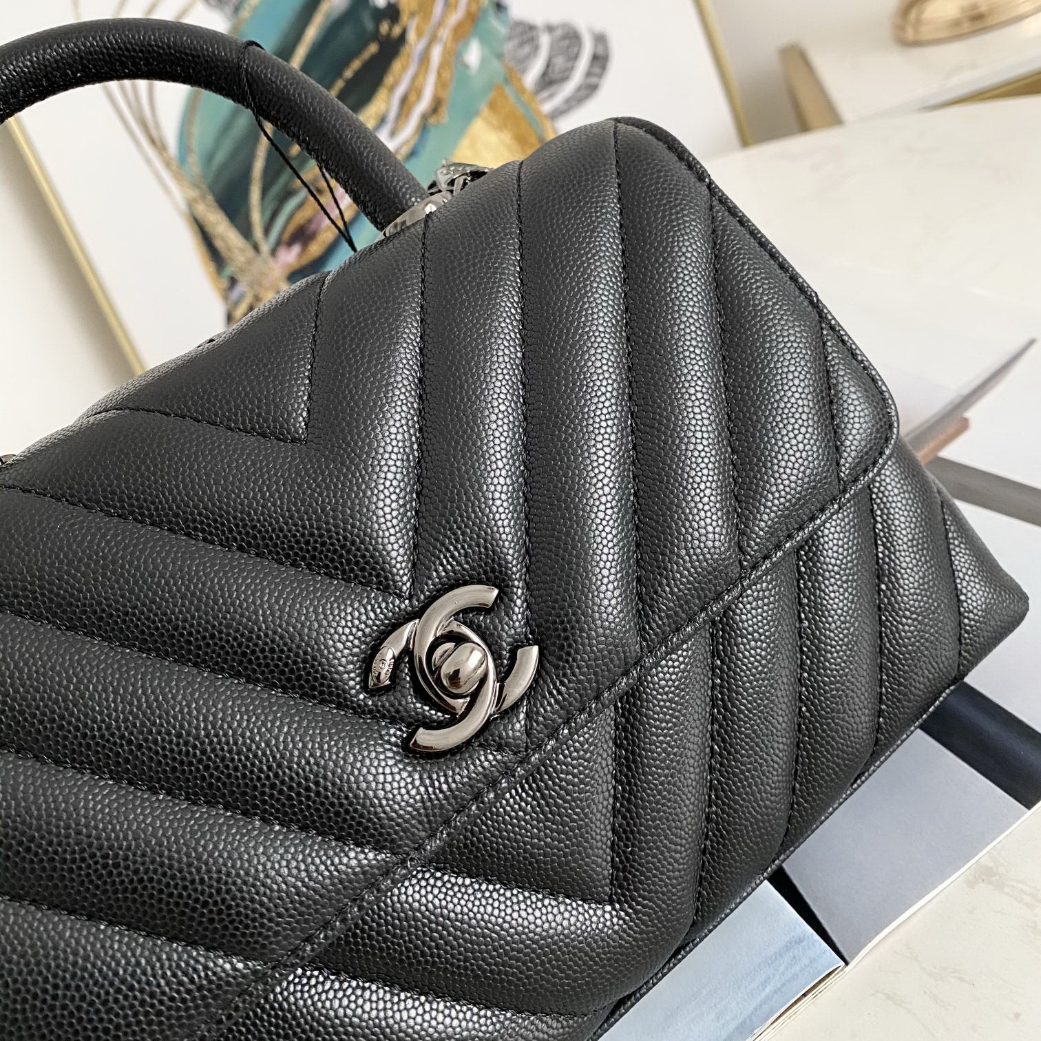 Small Flap Bag with Top Handle, CHANEL Handbags