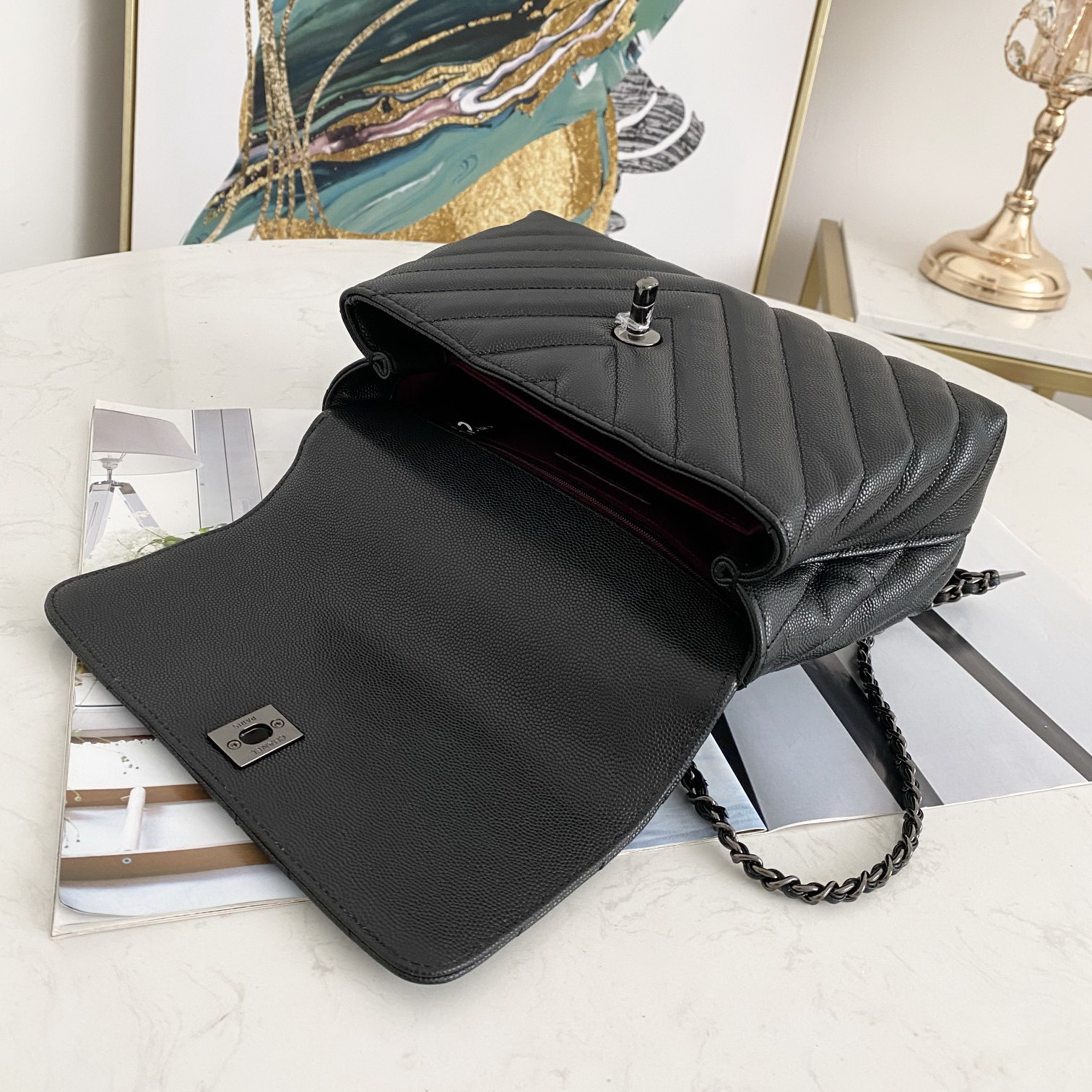 Small Flap Bag with Top Handle, CHANEL Handbags