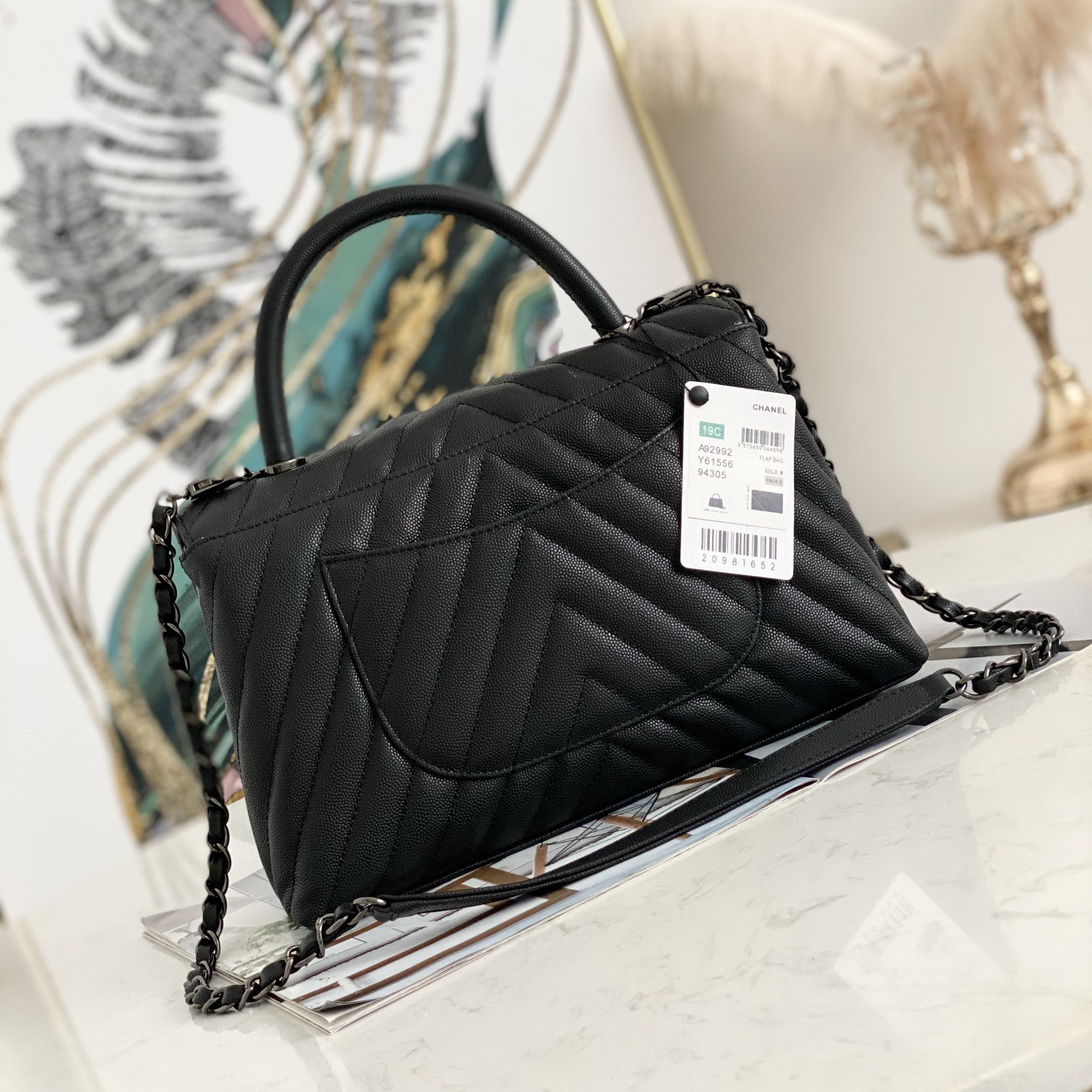 Flap Bag with Top Handle, CHANEL Handbags