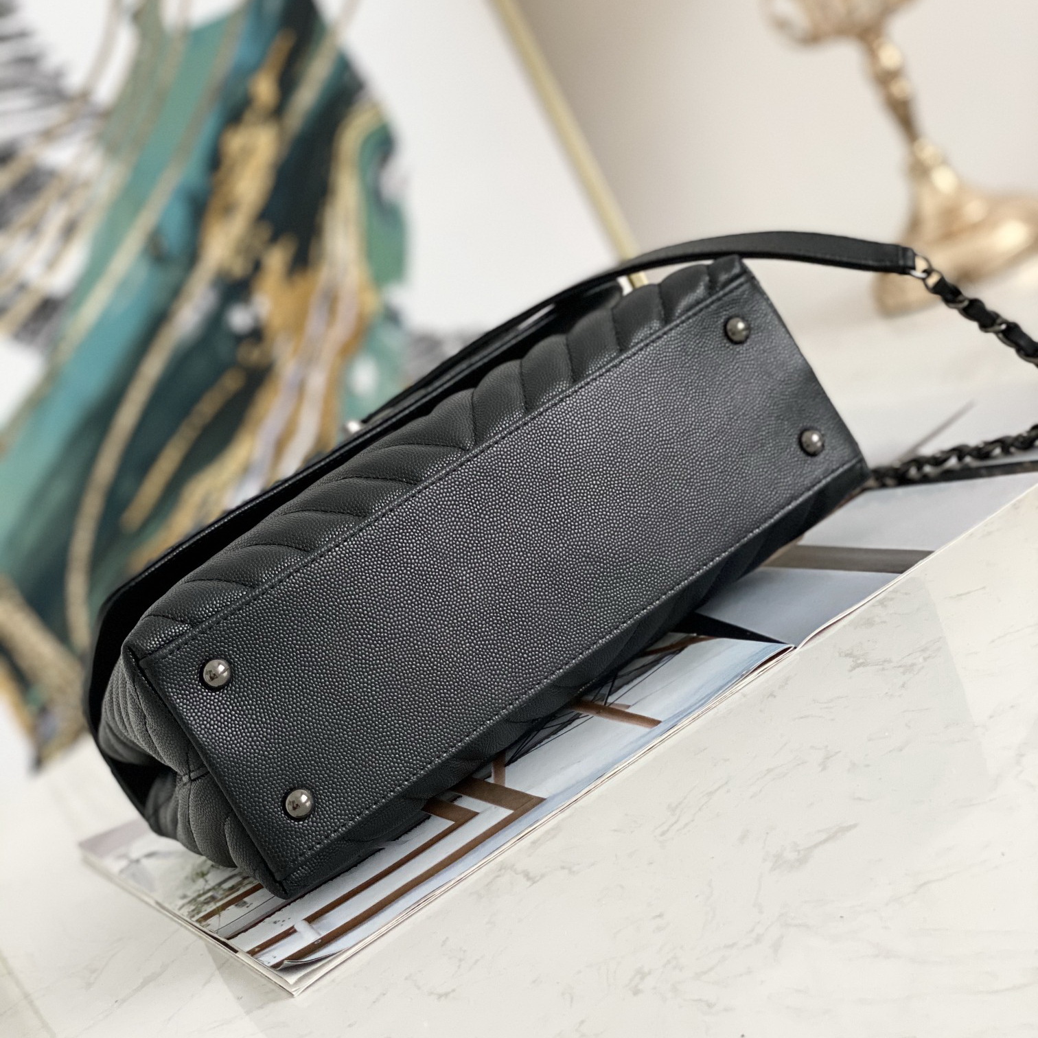 Flap Bag with Top Handle, CHANEL Handbags