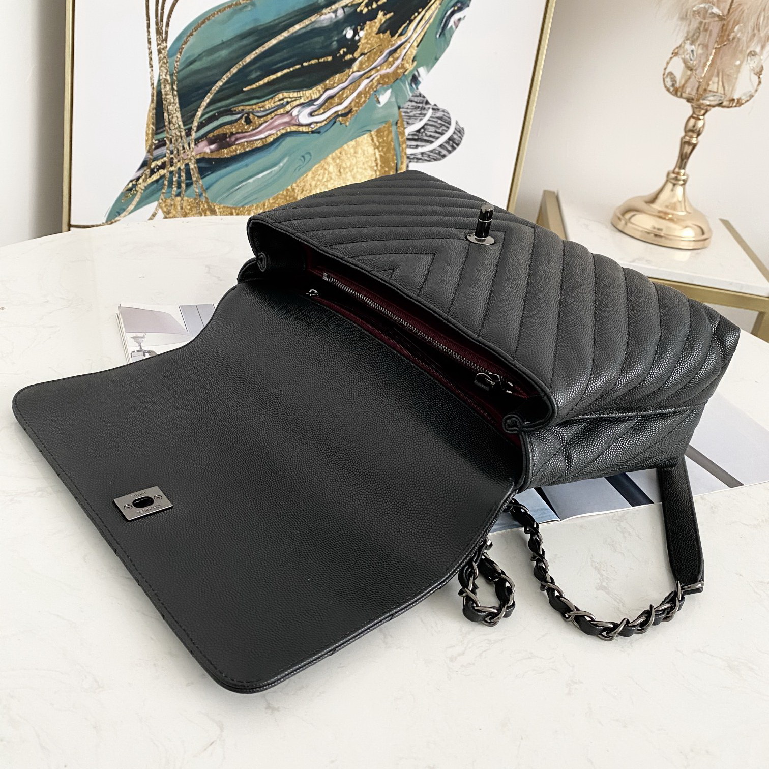 Flap Bag with Top Handle, CHANEL Handbags