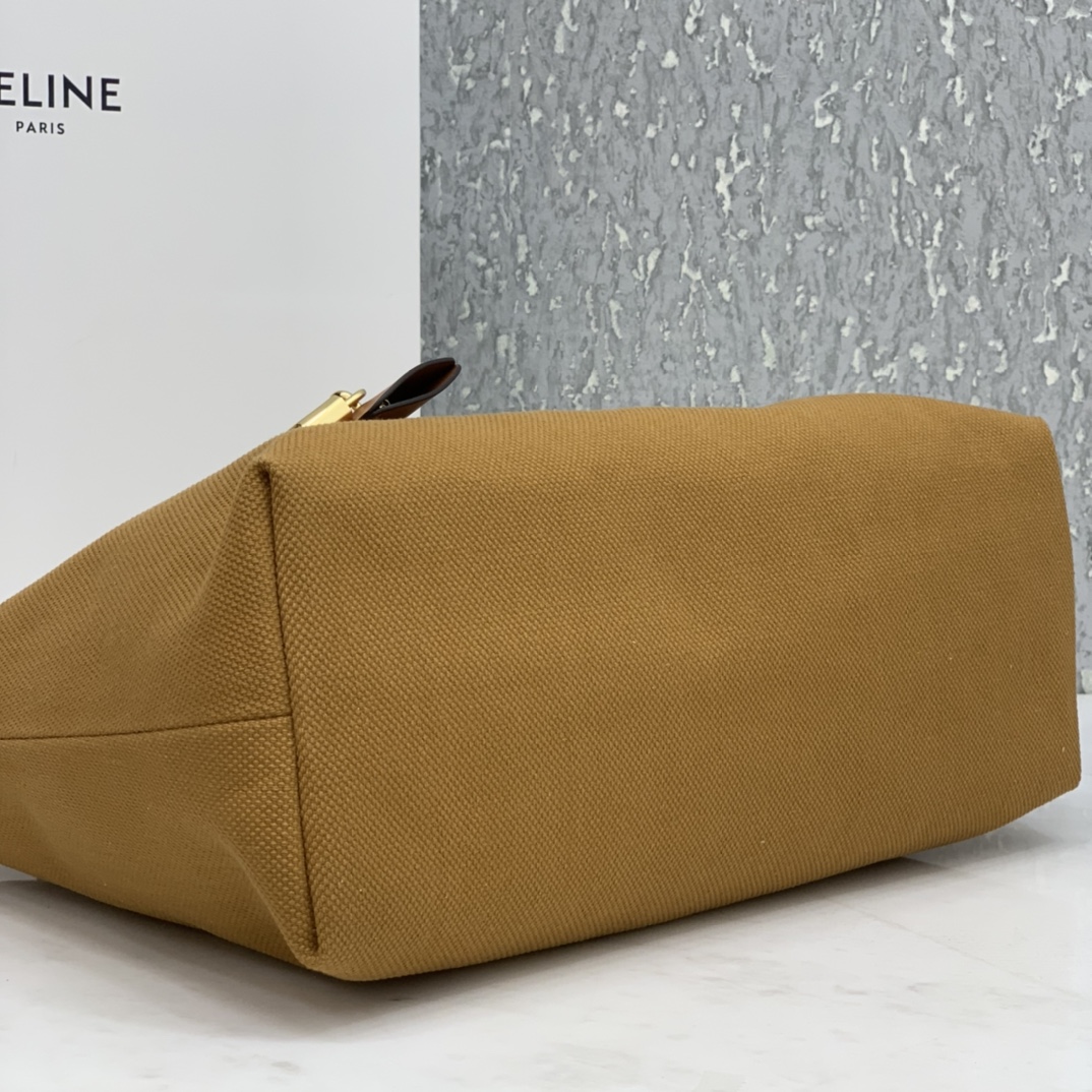HORIZONTAL CABAS CELINE IN CANVAS WITH CELINE PRINT AND CALFSKIN
