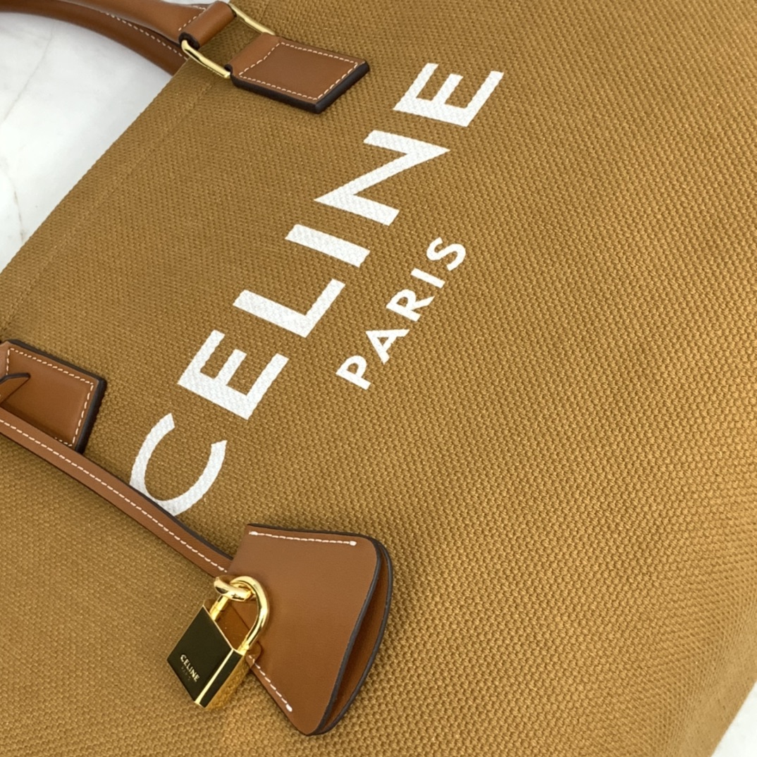 HORIZONTAL CABAS CELINE IN CANVAS WITH CELINE PRINT AND CALFSKIN