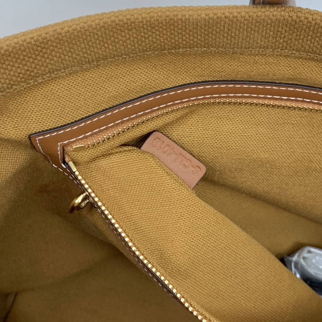 HORIZONTAL CABAS CELINE IN CANVAS WITH CELINE PRINT AND CALFSKIN