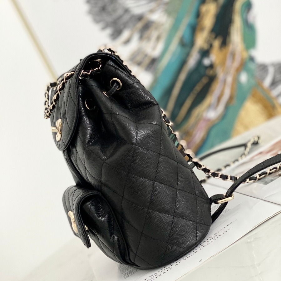 Chanel Backpacks, Calfskin, Gold-Tone Metal