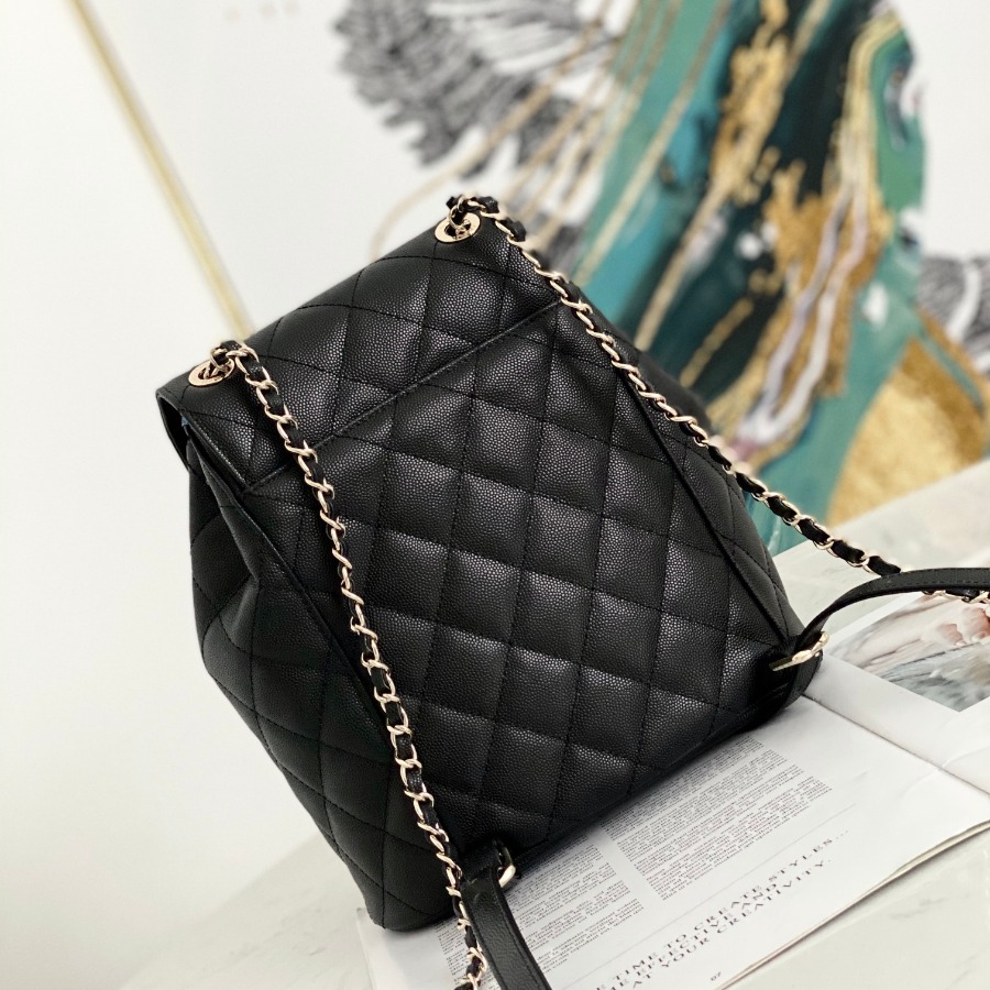 Chanel Backpacks, Calfskin, Gold-Tone Metal