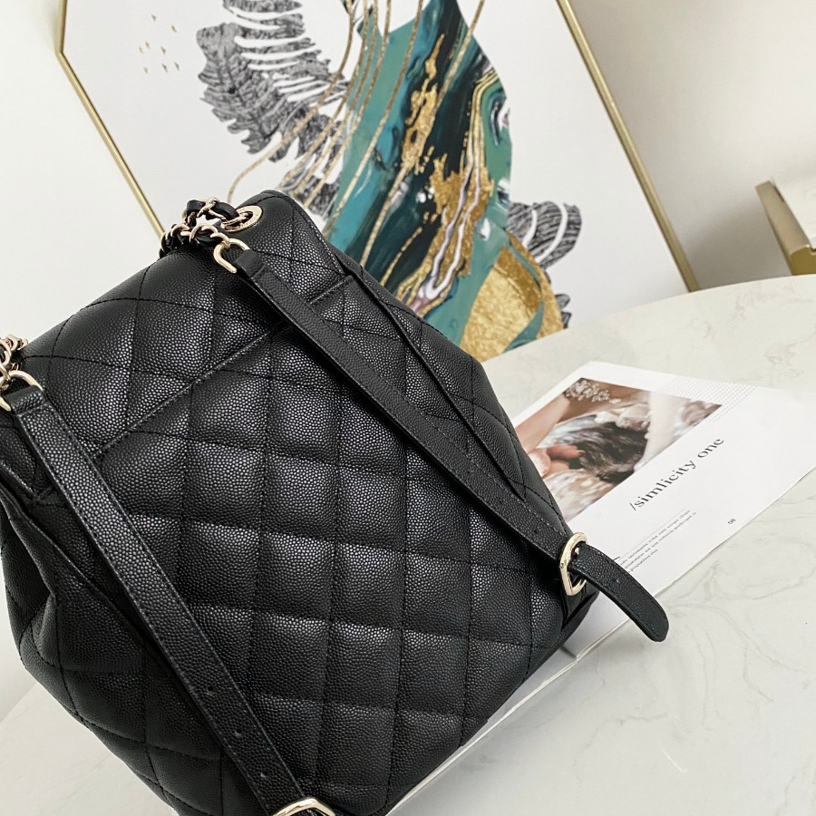 Chanel Backpacks, Calfskin, Gold-Tone Metal