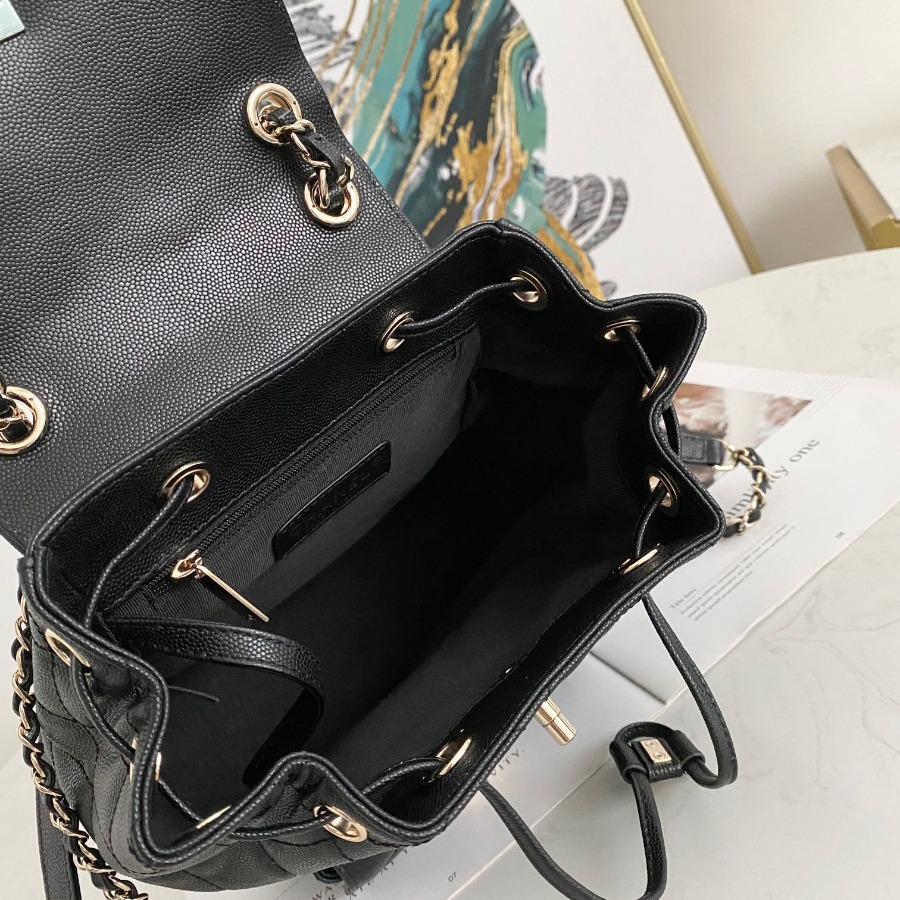 Chanel Backpacks, Calfskin, Gold-Tone Metal