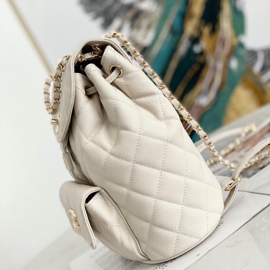 Chanel Backpacks, Calfskin, Gold-Tone Metal
