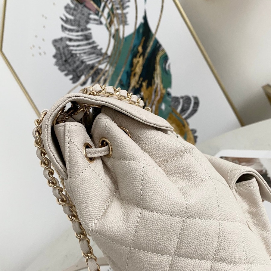 Chanel Backpacks, Calfskin, Gold-Tone Metal