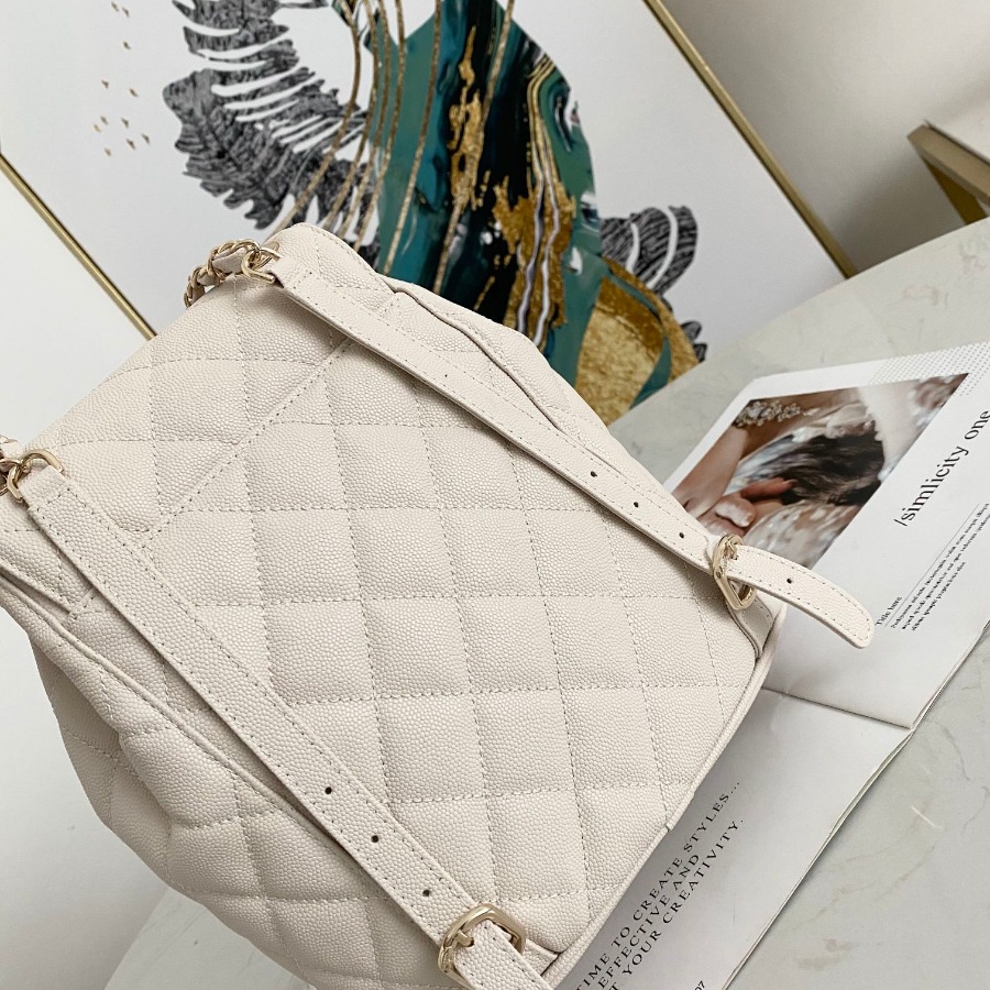 Chanel Backpacks, Calfskin, Gold-Tone Metal