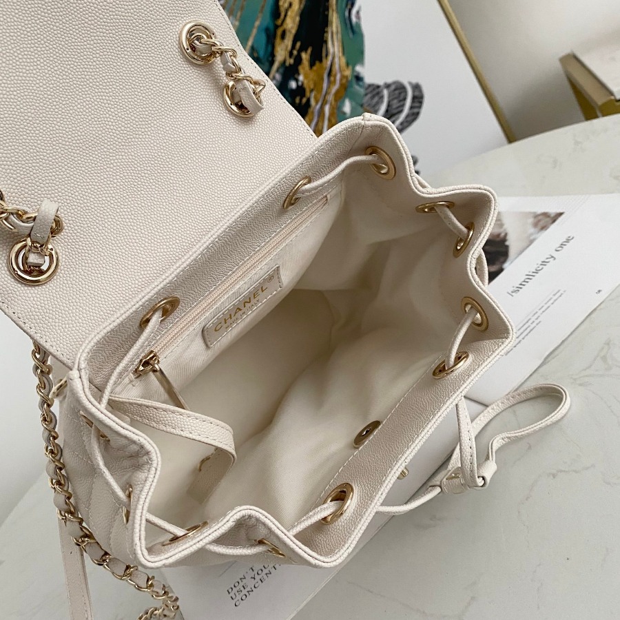 Chanel Backpacks, Calfskin, Gold-Tone Metal
