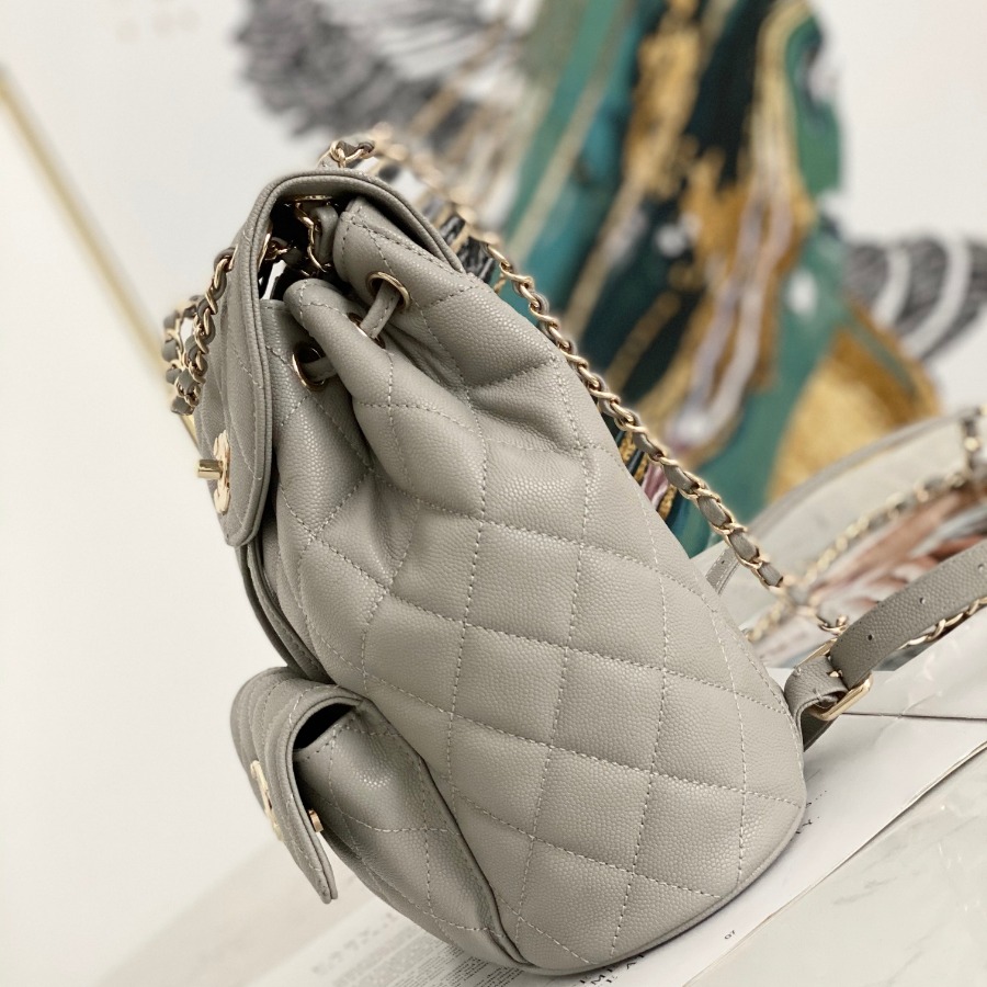 Chanel Backpacks, Calfskin, Gold-Tone Metal