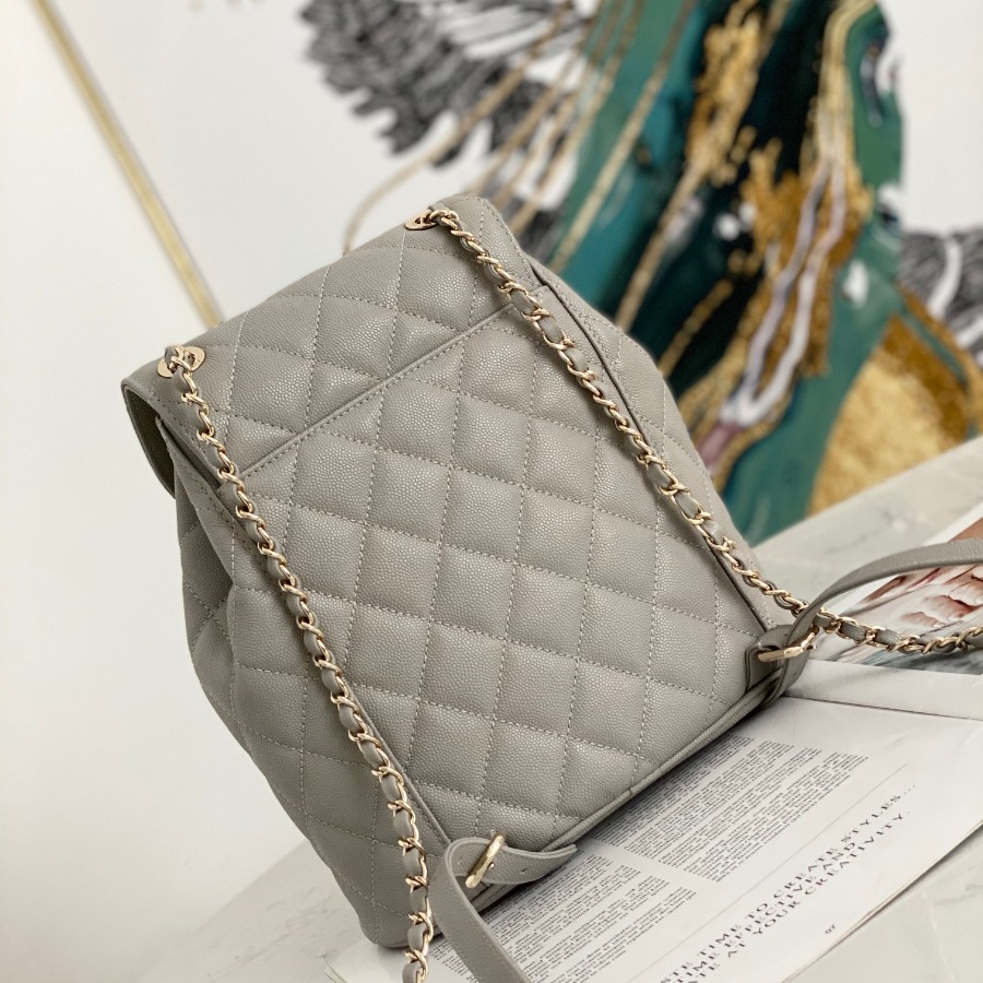 Chanel Backpacks, Calfskin, Gold-Tone Metal