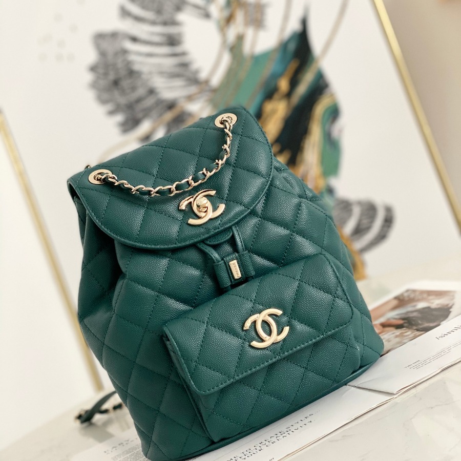 Chanel Backpacks, Calfskin, Gold-Tone Metal