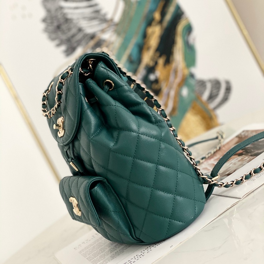 Chanel Backpacks, Calfskin, Gold-Tone Metal