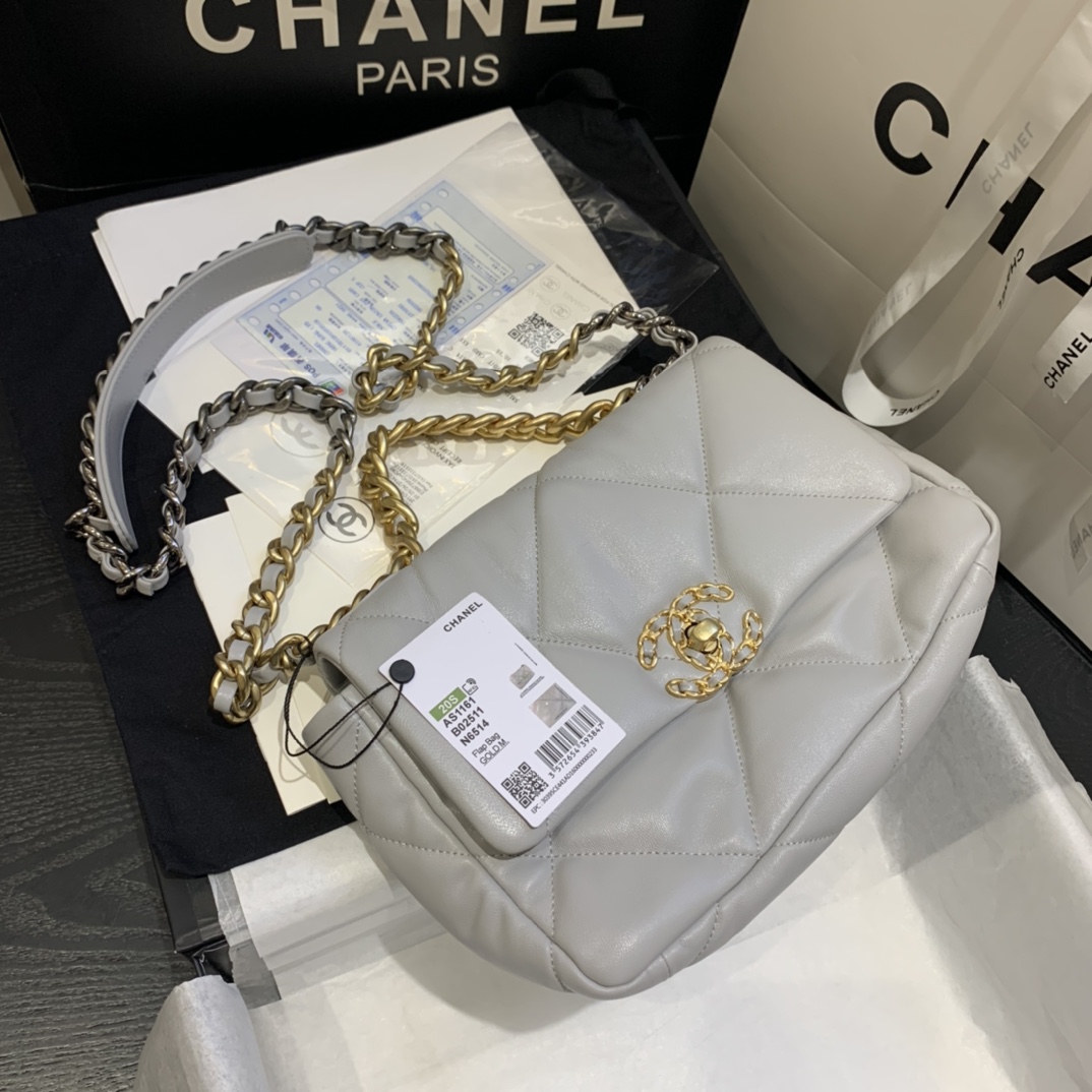 AS1160 chanel 19 small flap bag, CHANEL HANDBAGS