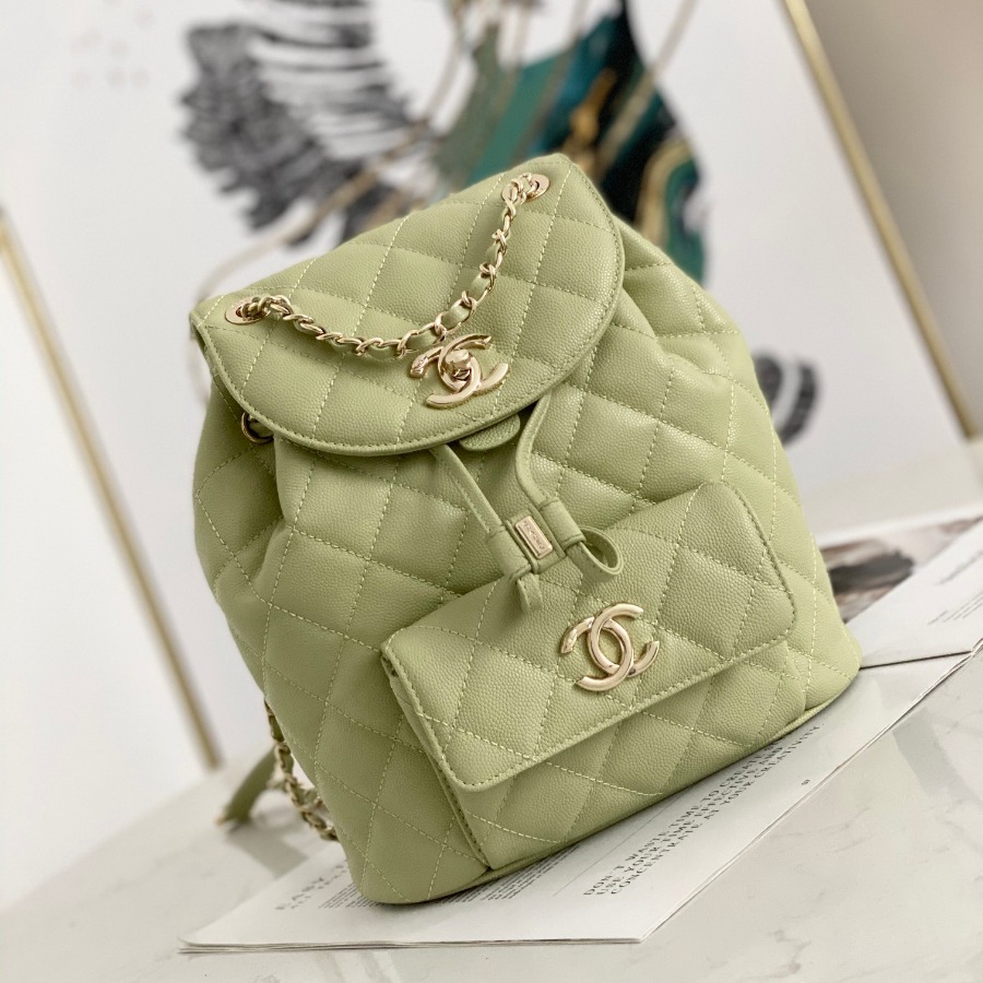 Chanel Backpacks, Calfskin, Gold-Tone Metal