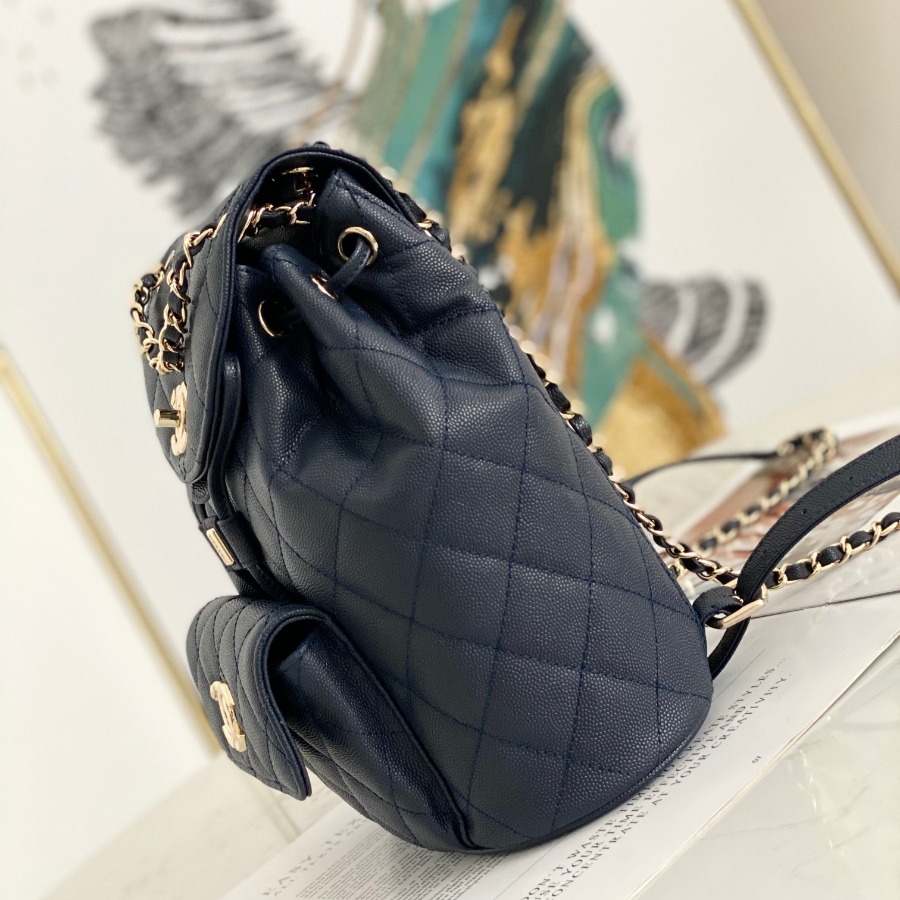 Chanel Backpacks, Calfskin, Gold-Tone Metal
