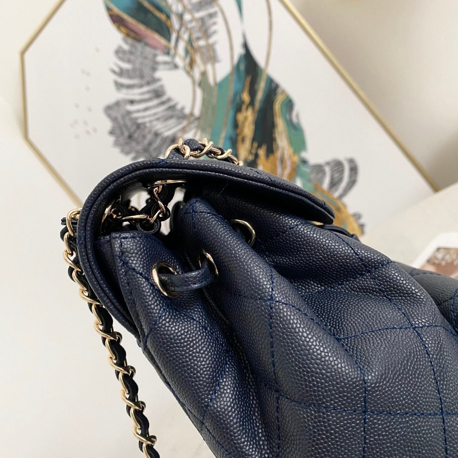 Chanel Backpacks, Calfskin, Gold-Tone Metal